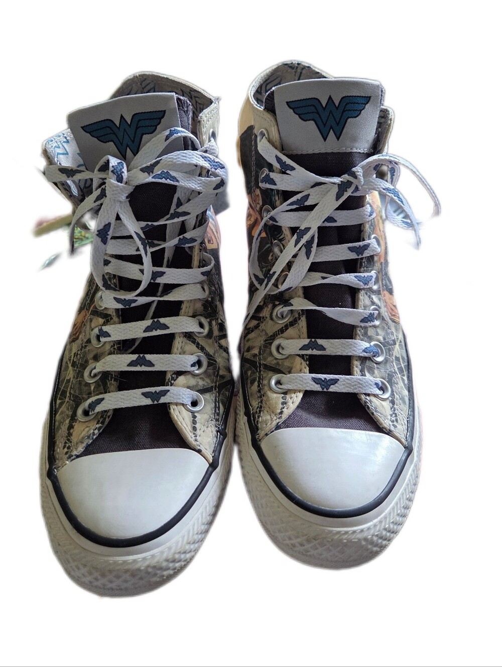 Converse All Star Wonder Woman Sneakers DC Comics Hi Top Original Laces Size 8.5